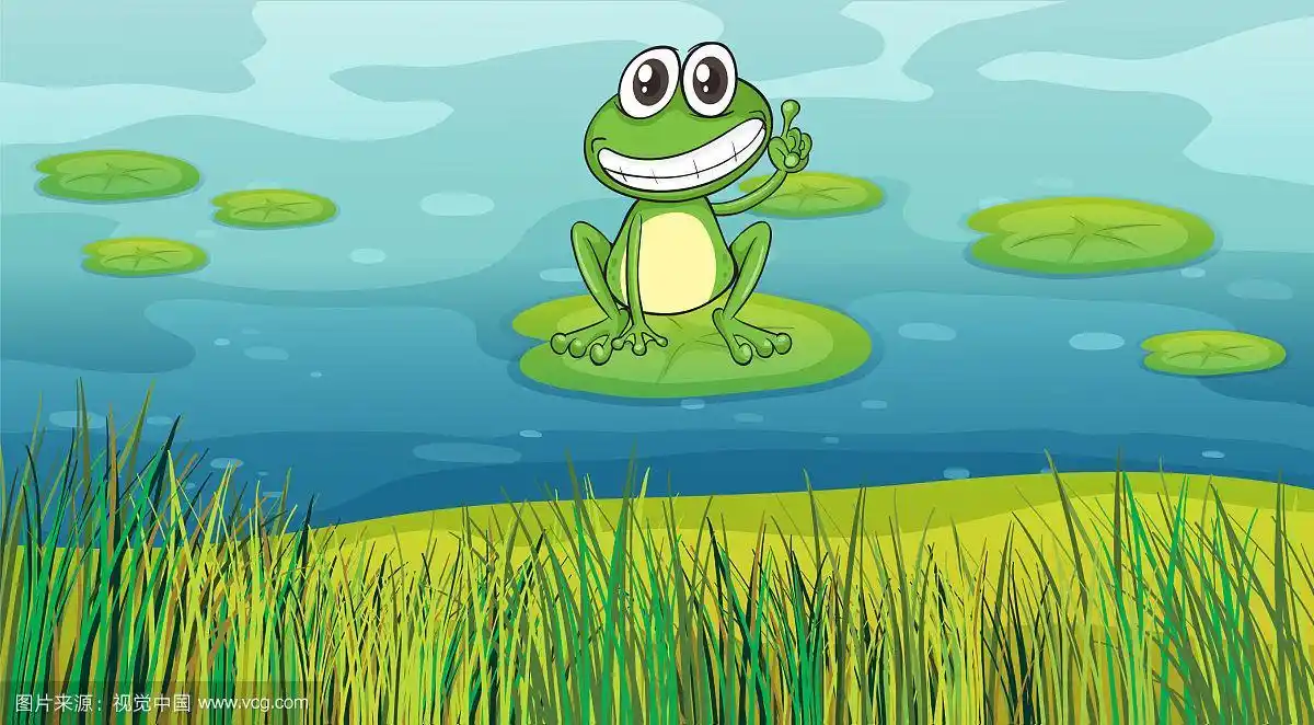 池塘里微笑的青蛙