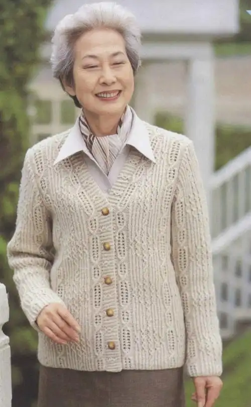棒针编织中老年开衫