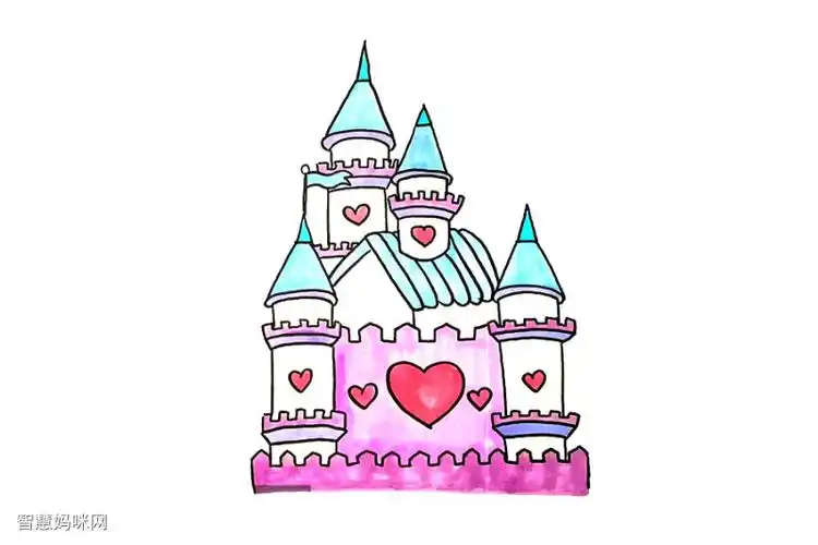 迪士尼城堡怎么画
