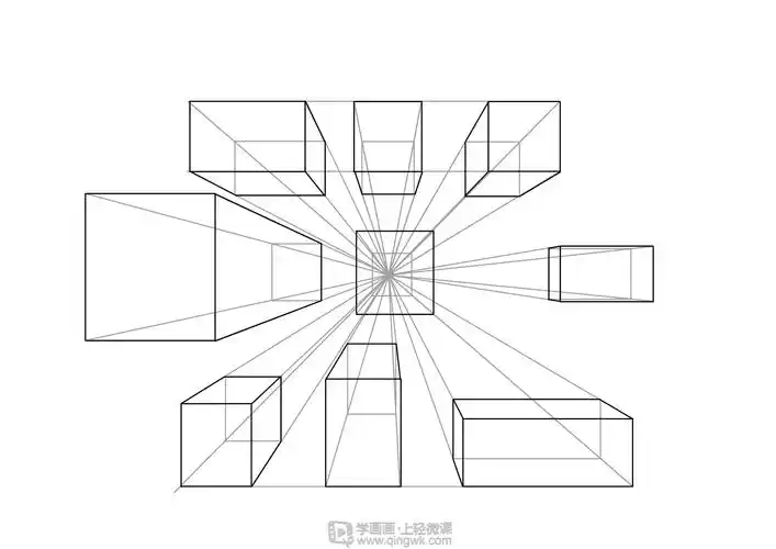 临摹一点透视正方体—绘画基础透视的练习