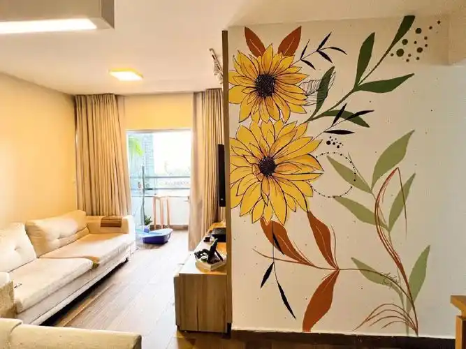 植物带来的生命力和感染力向日葵墙绘