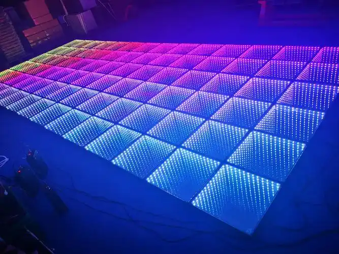 led镜面地砖灯3d钢化玻璃led舞池人体感应互动地砖酒吧ktv地砖