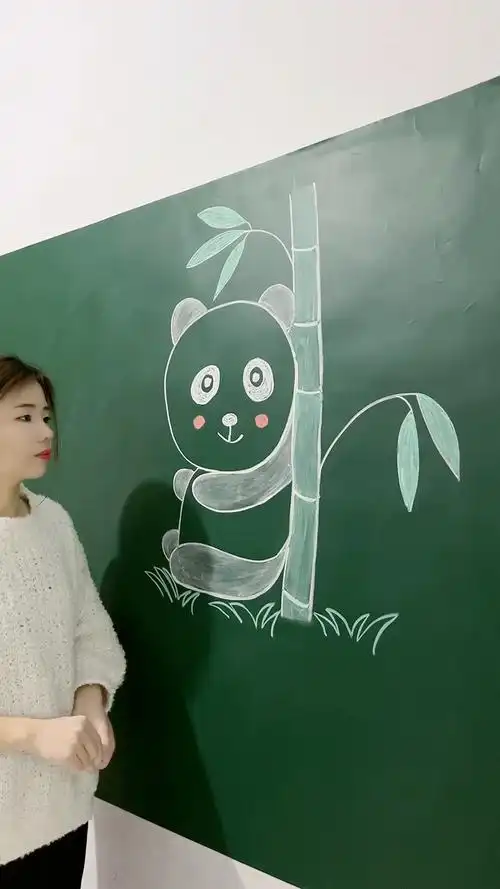 用数字91画熊猫,太可爱了