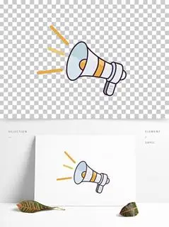 手绘矢量 小喇叭促销通知喊广播