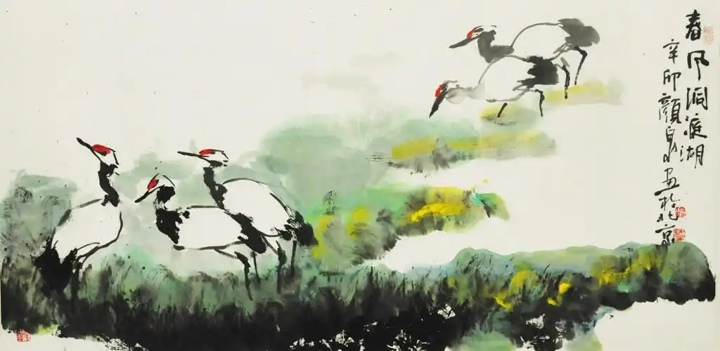 中国当代著名大写意花鸟画家颜泉精品欣赏