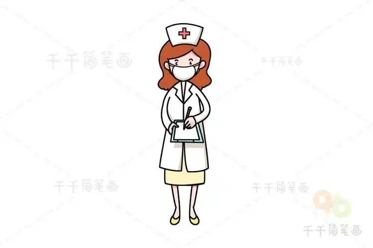 护士简笔画 最美的逆行者