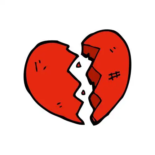 破碎的心,矢量,破碎的心卡通白色背景上