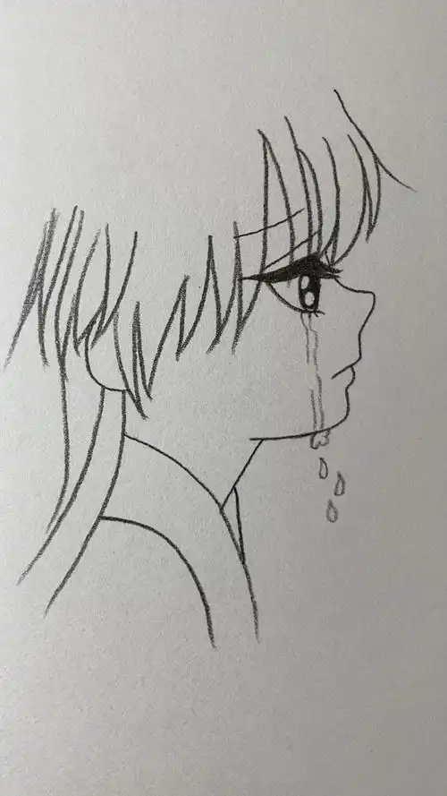 画伤心的女孩