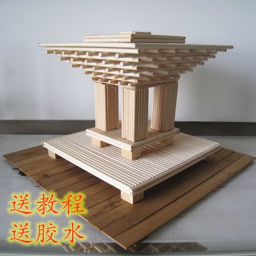 diy圆木棒手工制作模型材料套装中国馆立体构成创意一次性筷子