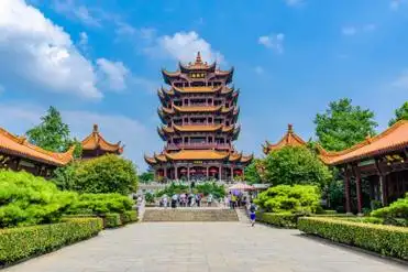 中国湖北武汉天下江山第一楼黄鹤楼全景