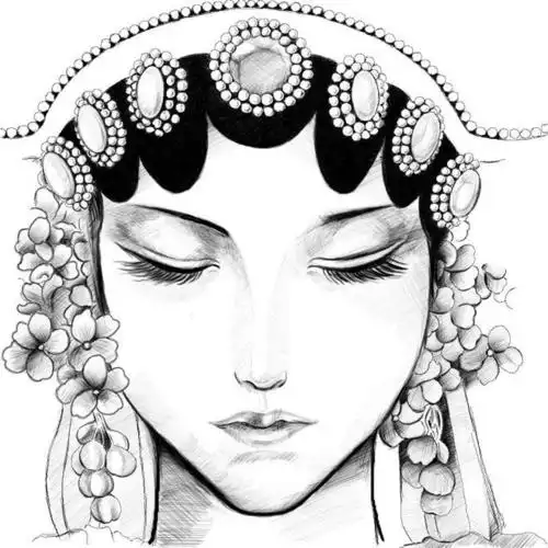 com.cn 原创作品:京剧脸谱素描 zcool.com.cn