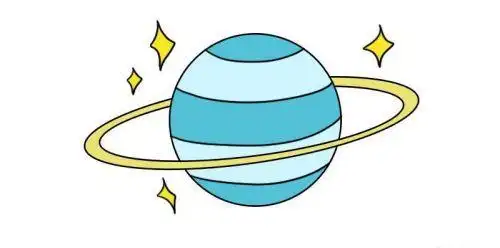 上面就是漂亮的小小星球简笔画的绘画教学了,我们再对小星球进行绘画