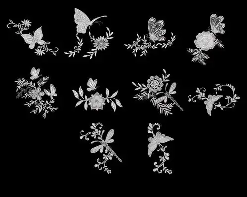 镌刻式蝴蝶花纹饰品图案photoshop笔刷素材 : ps笔刷吧-笔刷免费下载