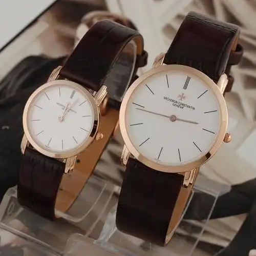 瑞士名表十字架品牌简约表盘超薄皮带蓝宝石镜面情侣手表