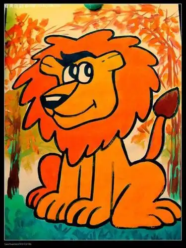 一堂美术课橙色的画