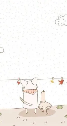 iphone壁纸 可爱小动物 简约清新