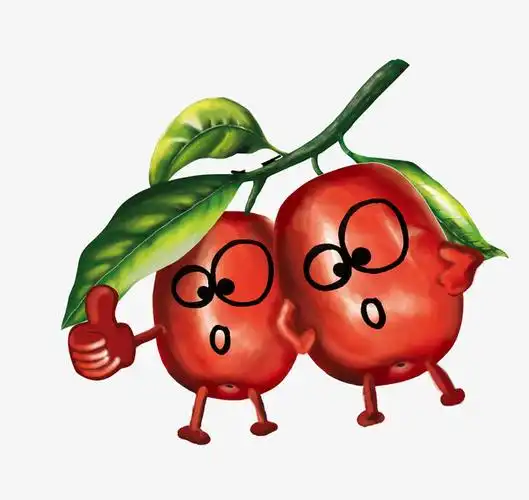 手绘卡通眼镜红枣