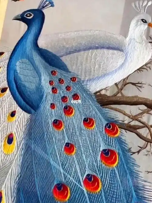 假如苏绣大师看上一对孔雀