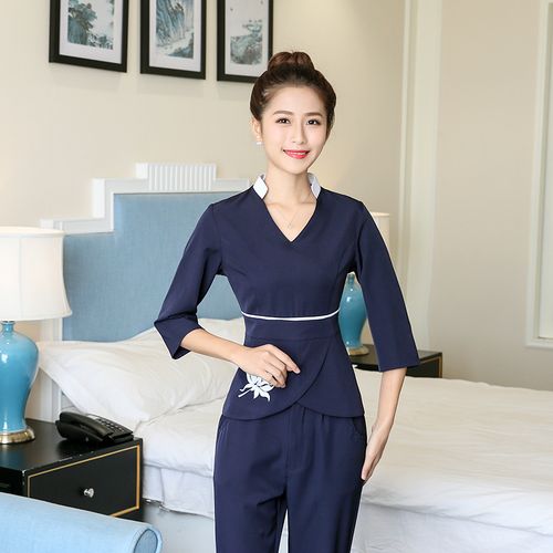 气质美容师工作服新款秋冬装足浴按摩技师套装养生馆美容院服装女