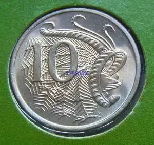 澳大利亚 全新 bu 1982年 10分 琴鸟 青年女王版 硬币