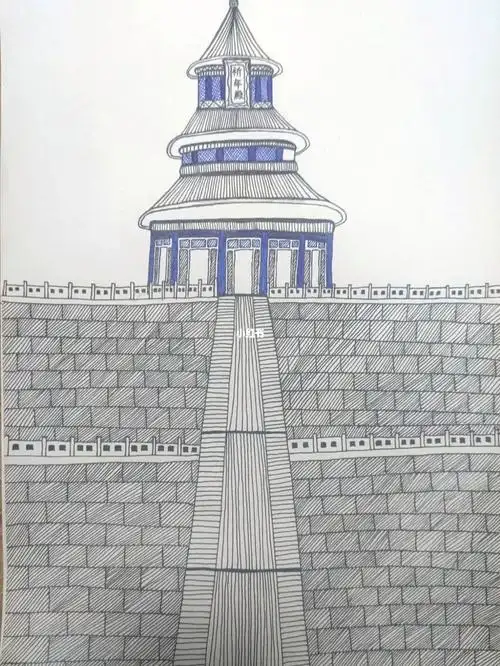 北京天坛简笔画