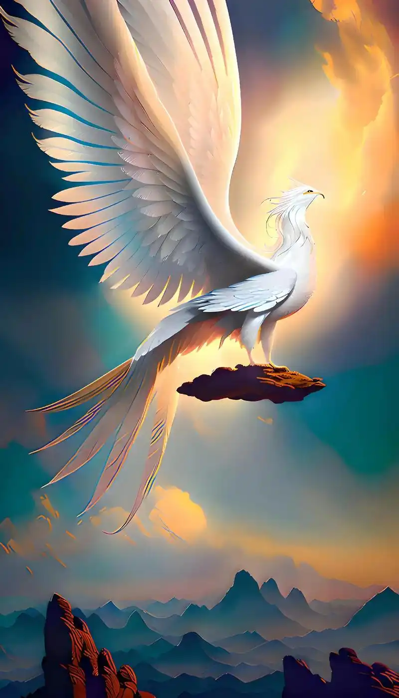 (白凤凰)非吉地不落,非宝地不栖.#见者好运见者发财 #ai - 抖音