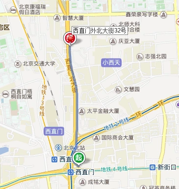 西直门地铁2号线到西直门外北大街32号怎么走近