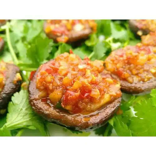 欣妈爱厨房做的蒜蓉孜然烤香菇