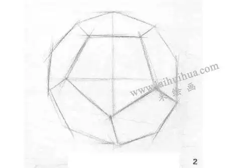 正二十面体结构素描画法步骤图示解析