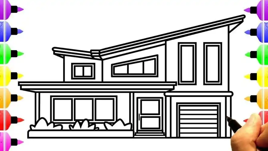 亲子简笔画:漂亮体育馆