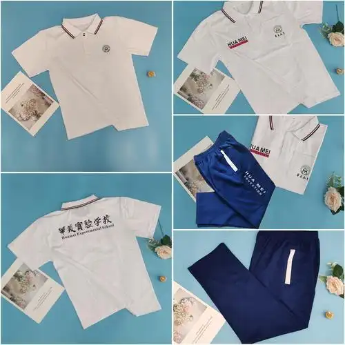 校服华美实验一实育才夏季短袖薄校中小学生新老学生校服
