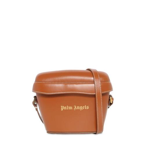 palm angels断头熊棕色女士单肩包|padlock leather shoulder bag