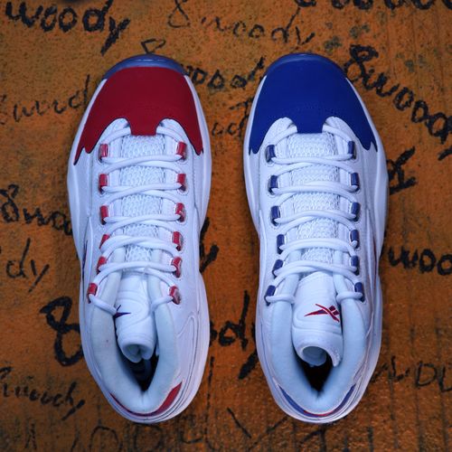 瑕疵锐步艾弗森1代question1红蓝鸳鸯篮球鞋fv7563fy1018