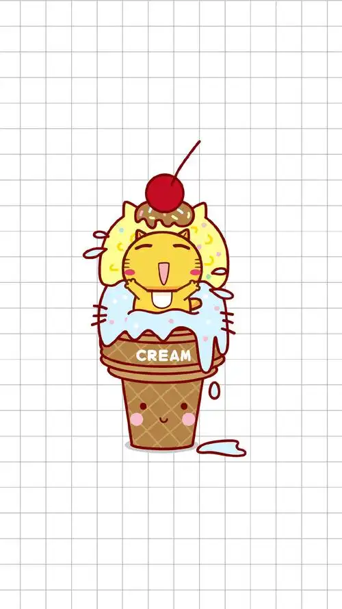 哈咪猫冰淇淋卡通图片手机壁纸