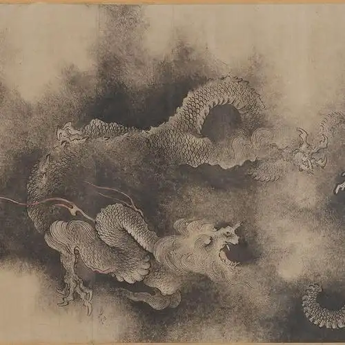 南宋陈容九龙图手卷花鸟画仿古国画古代名画复制品国画