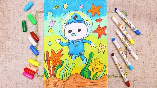 小爱的手作日记 儿童画海底小纵队巴克队长
