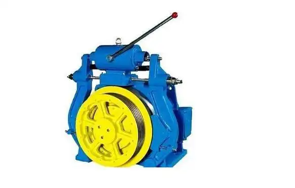 这是一种有机机房电梯制动器,另一种是无机房电梯制动器--盘式电磁