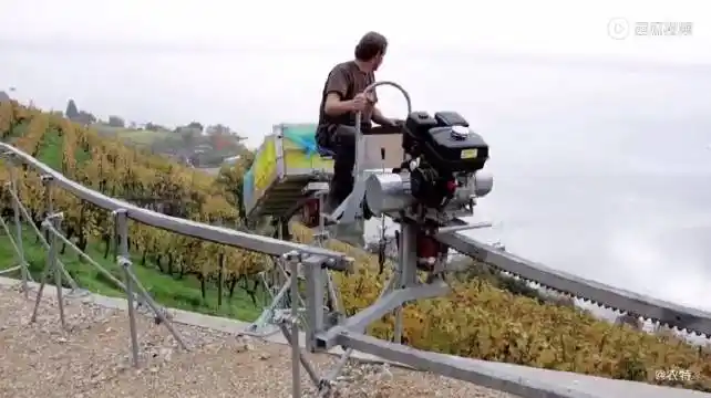 德国单轨运输车收葡萄,很适合山地葡萄园.cr:logo