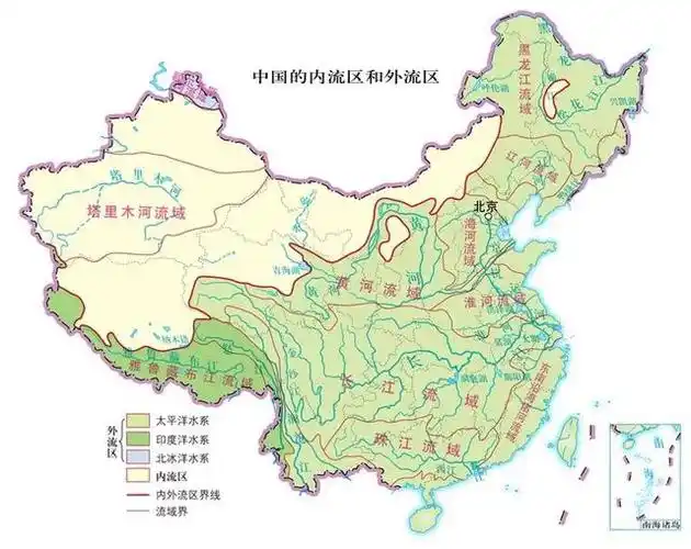 我国河流数量众多,除了太平洋水系外,还有印度洋和北冰洋水系