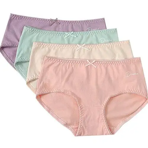 红豆女士内裤女春夏新品4条礼盒装内裤女双层底裆三角短裤头视频