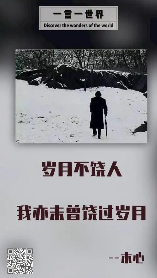 岁月不饶人我亦未曾饶过岁月木心