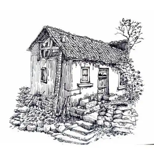 农村老房子照片风景画