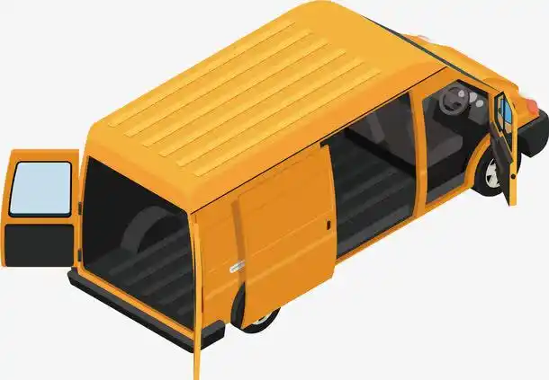 开门的汽车俯视视图