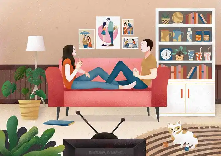 在周末晚上关上了手机,舒服窝在沙发里