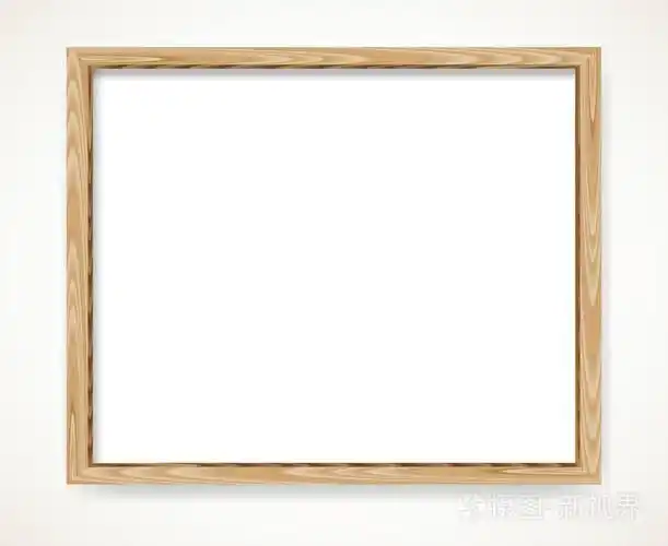 真实的最小矩形空白木框架隔离在白色背景上. 木制边框矢量插图.