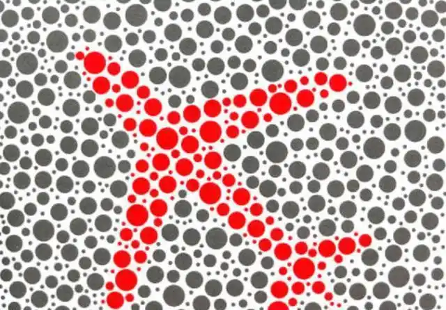 5张色盲色弱检测图,第一张是飞机,最后一张马虎的人看不到