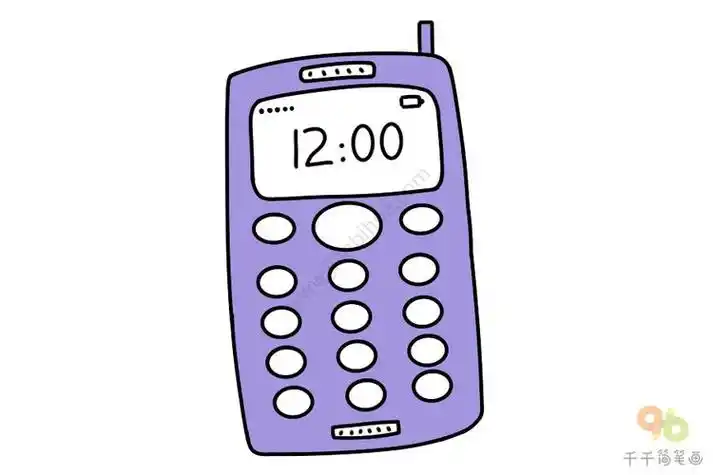 彩色手机简笔画