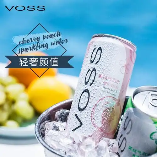 voss芙丝气泡碳水果味苏打水饮料330ml听装整箱气泡水