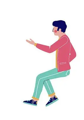 卡通男人坐姿