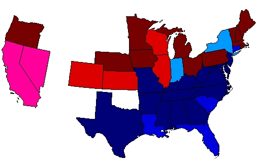 美国的深红州和深蓝州是怎样形成的,有何历史因素?